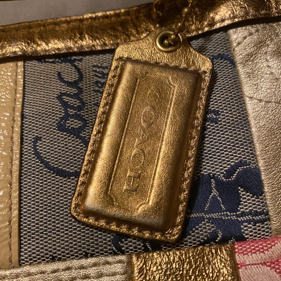 COPY - Coach Gold Pink Blue Patchwork purse - Picture 5 of 13
